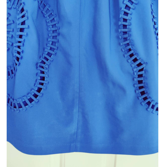 Anthropologie Sachin + Babi Bloomstitch Royal Blue Midi Skirt Size 2 - Picture 10 of 10